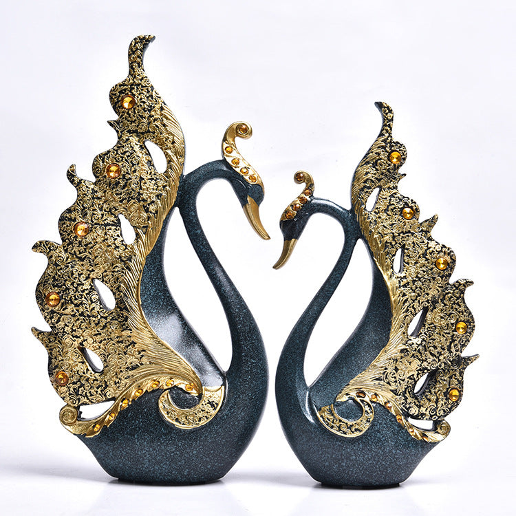 European Couple Swan Home Decor for Weddings and Gifts