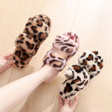 Suede Leopard Print Slippers for Indoor and Outdoor