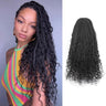 Toyotress Boho Box Braids With Human Hair Curls - 16 Inch 8 Packs (96 Strands) Handmade Pre-Looped Crochet Human Hair Boho Box Braids Natural Black CrochetBraids Braiding Hair (16 Inch 8P-1B)