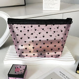 New Ins Heart Velvet Makeup Bag for Girls (Large Capacity)