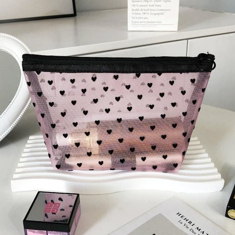 New Ins Heart Velvet Makeup Bag for Girls (Large Capacity)