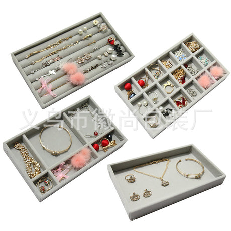 Velvet Jewelry Organizer Set for Earrings and Rings