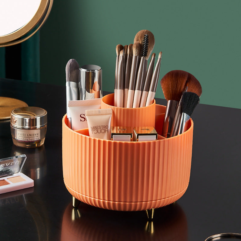 Rotating Makeup Brush Storage Tube for Dressing Table