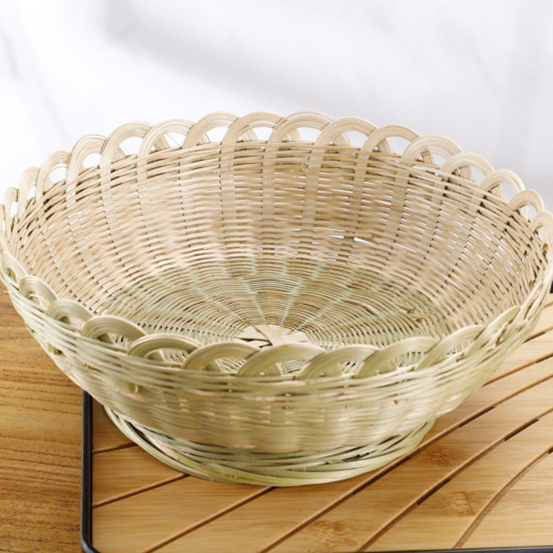 Bamboo Lotus-Shaped Fruit Basket for Home Storage