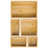 Bamboo Bathroom Drawer Organizer Dividers Wooden Kitchen Utensil Holder Set of 5 Stackable Junk Drawer Organizer Tray Multi-Use Storage Bins Boxs for Home Office Clothing Makeup Jewelry