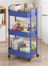 3-Layer Rolling Utility Cart for Kitchen & Bathroom Storage