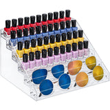 Kingtaily Nail Polish Organizer 72 Bottles of 6 Layers Acrylic Display Rack Storage Rack Clear Essential Oil Stand Holder Sunglasses 6L
