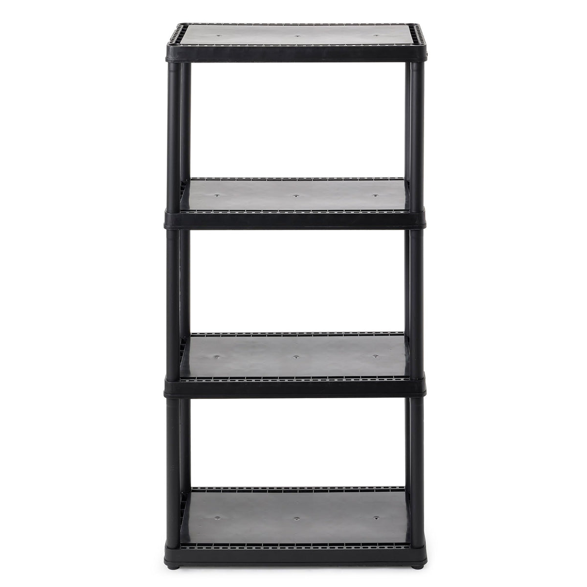 Gracious Living 4 Shelf Fixed Height Solid Light Duty Storage Unit 12 x 24 x 48" Organizer System for Home Garage Basement & Laundry Black