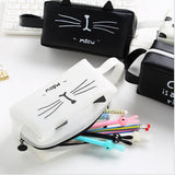 Cat Pencil Case, Silicone Stationery Organizer