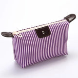 Striped Waterproof Makeup Bag for Travel and Storage