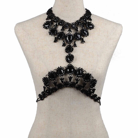 Fashionable Alloy Body Chain with Gemstone Pendant