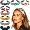 DRESHOW 8 Pack Boho Fashion Turban Headbands for Women Girls Knotted Headbands Ribbed Knitted Headbands Printed Vintage Plastic Hair Bands Hair Accessories