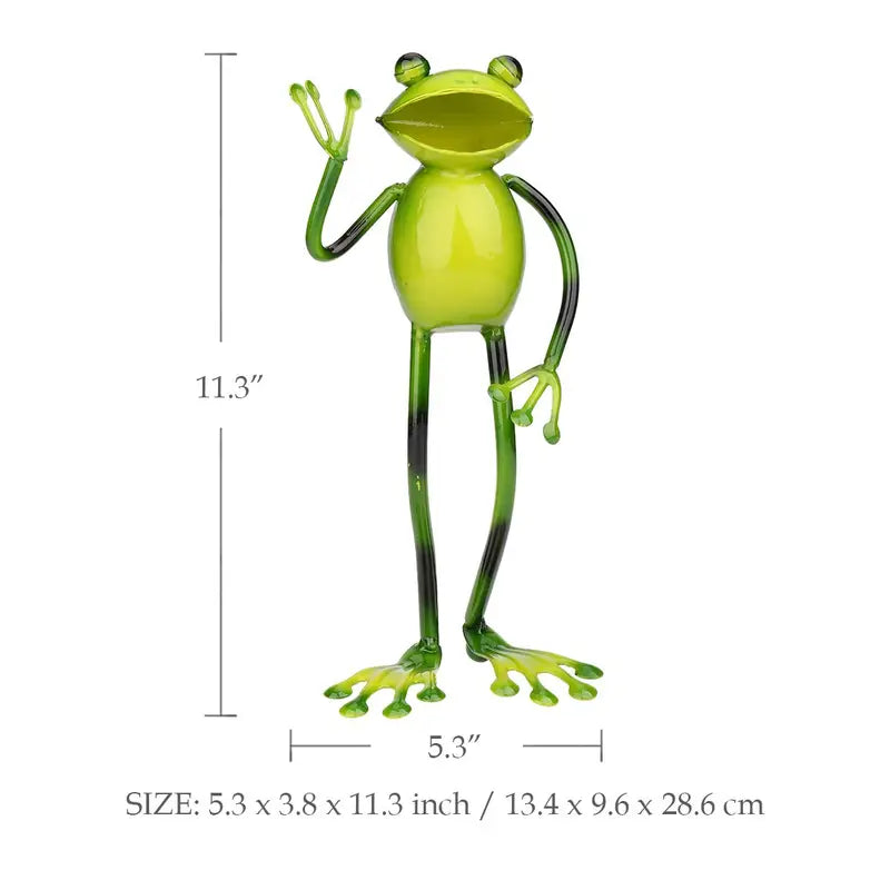 Creative Iron Frog Sculpture for Home and Garden Decor