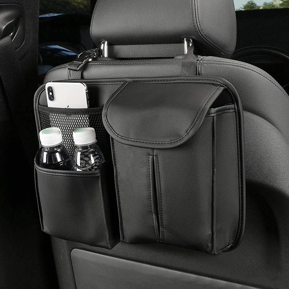 Universal PU Leather Car Seat Back Organizer Bag