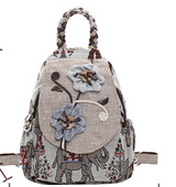 Vintage Style Double Layer Fabric Backpack for Travel