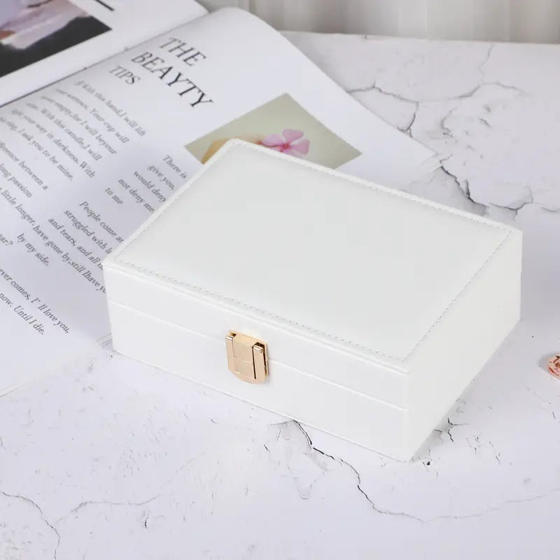 Faux Leather Two-Layer Jewelry Storage Box (1pc)