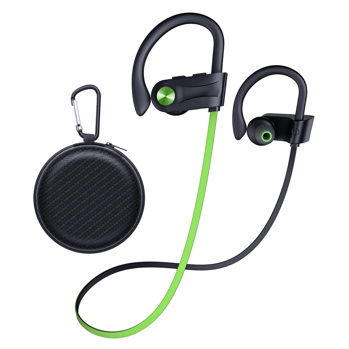 JOYWISE Bluetooth Headphones Wireless Earbuds IPX7 Waterproof Bluetooth 5.3 Headphones with 16Hrs Playtime Stereo Bass Headsets with Mic Running Headphones with Earhooks for Sports Running Workout