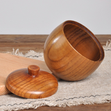 Vintage Wooden Spice Jar Set for Kitchen Storage
