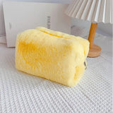 Fluffy Macaron Color Travel Makeup Bag - Large Capacity