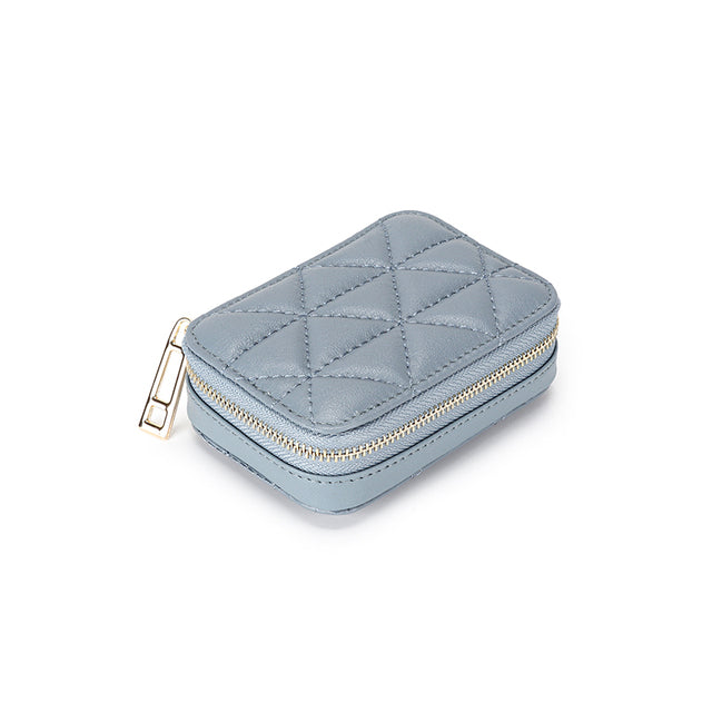 Square Travel Leather Makeup Organizer with Mirror