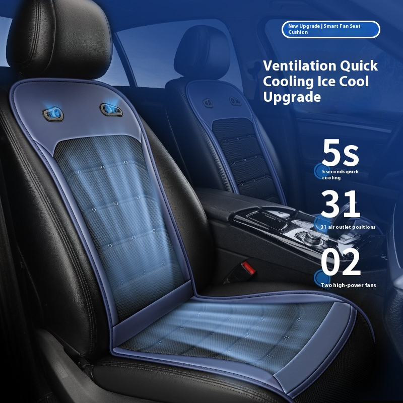Summer Cooling Car Seat Cushion with Intelligent Fan – Breathable, Universal Fit