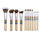 12-Piece Makeup Brush Set with Wooden Handles