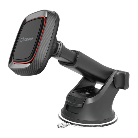 Cellet Magnetic Car Phone Mount Dashboard & Windshield Suction Cup Car Phone Holder Telescopic Long-Arm Compatible with iPhone Samsung Galaxy Google Pixel Moto