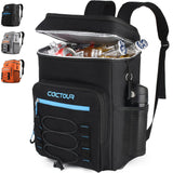 CaCTOUR Backpack Cooler36 Can Cooler Backpack Insulated WaterproofLeakproof Beach Travel Camping Cooler Bag & Portable Lightweight Backpack for Men Women (Black)