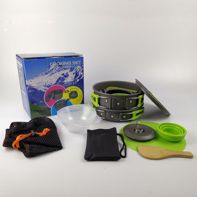 Portable Aluminum Camping Kettle Cooking Set