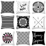 Nordic Style Black and White Velvet Pillow Covers