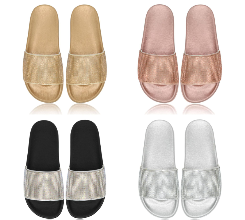Rhinestone Women's Fashion Craft Flat Slippers