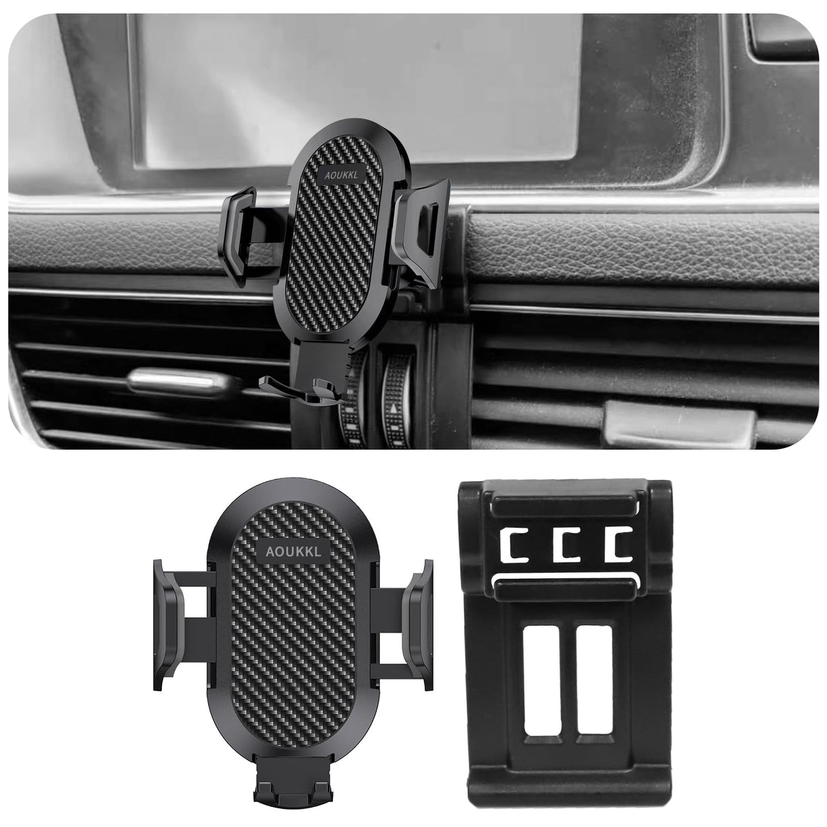 AOUKKL Car Phone Holder Fits for Audi Q5 SQ5 2010-2017 AccessoriesThick Cases FriendlyCell Phone Mount for 4.7-7 in Phones360 Degree RotationEasy to Install