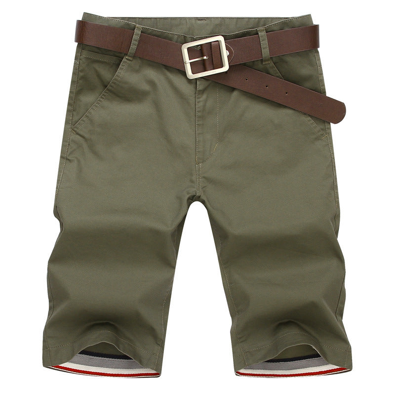 Men's Casual Solid Color Cotton-Linen Shorts