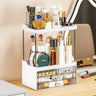Yieach 2 Pack Makeup Organizer for Counter with 4 Drawer14.4" Tall Large Capacity Cosmetics Storage DrawerStackable Bathroom Counter Organizer and Skincare Organizer for VanityBedroomDresserWhite