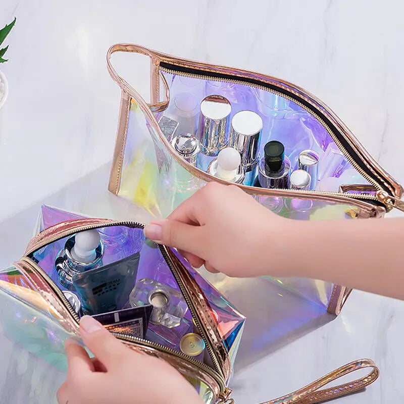 Colorful Holographic Cosmetic Bag for Beauty Routine