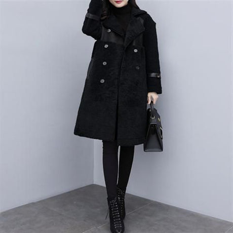 Mid-Length Faux Fur Lamb Hair Coat