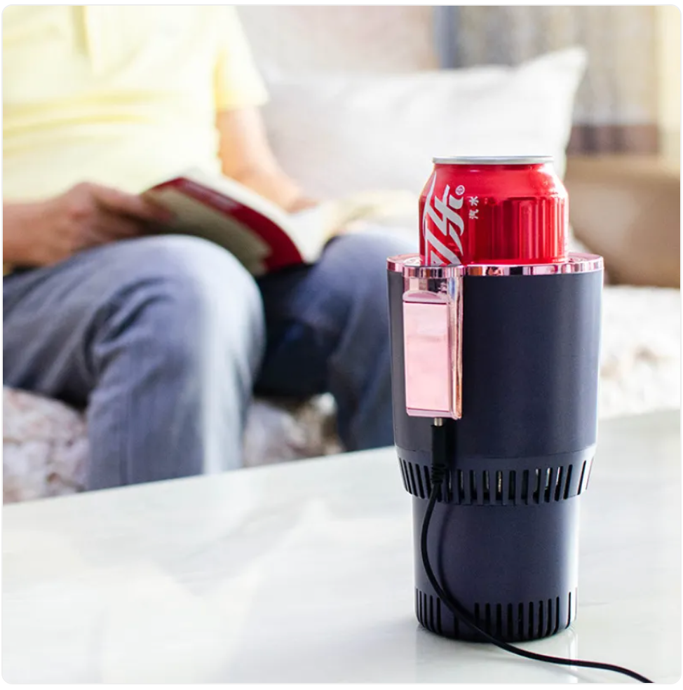 2-in-1 Car Cup Holder with Heating & Cooling, Digital Temperature Display
