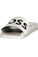 BOSS FOOTWEAR MEN'S WHITE SLIPPER