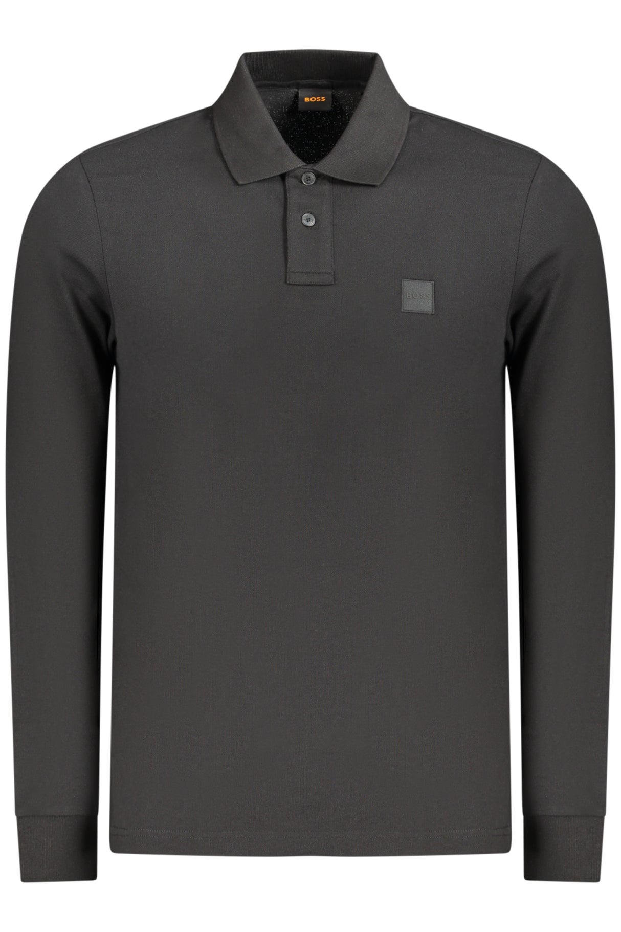 BOSS MEN'S LONG-SLEEVED POLO SHIRT BLACK