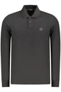 BOSS MEN'S LONG-SLEEVED POLO SHIRT BLACK