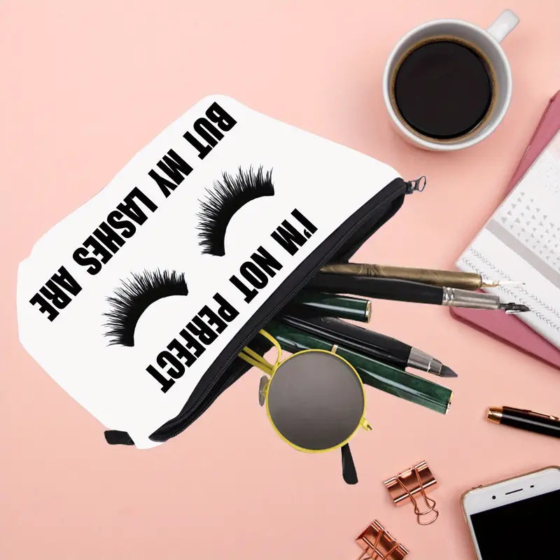 Creative Waterproof Eyelash Print Makeup Bag for Women