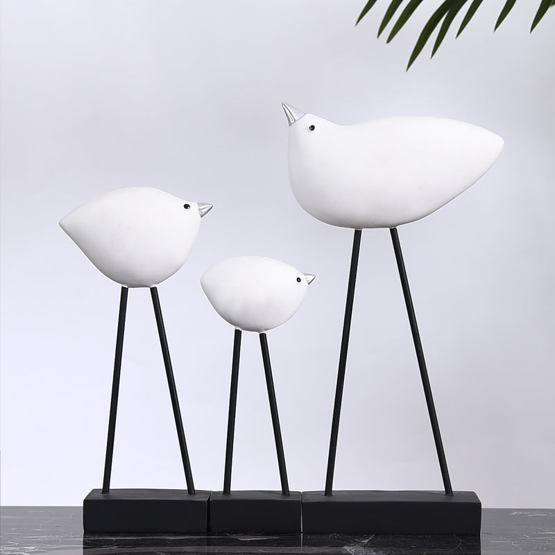 Nordic Minimalist Black and White Bird Home Decor Piece
