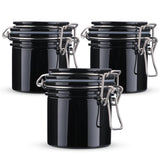 3 PCS 200ml/6.76oz Plastic Storage Jar Refillable Sealed Container Wide Mouth Bottle Pot with Airtight Metal Buckle Lid for Lotion Cream Cosmetic Coffee Bean Spices Kitchen Storage
