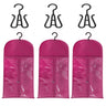 3PCS wig Hanger Hair Extension Holder Wig Storage for Multiple Wigs Bags Storage with Hanger Wig Holder Dust-proof Hair Extension Storage with Hook hair extensions wigs & accessories (Rose Pink)