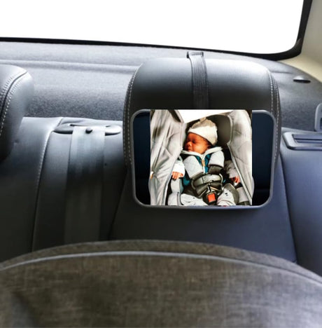 Generic Baby Car Mirror Safety Car Seat Mirror for Rear Facing Infant with Wide Crystal Clear View Shatterproof Fully Assembled Crash Tested and Certified 19*29cm Black CM-201