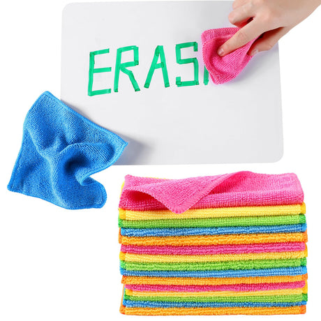 Tanlade Microfiber Cleaning Cloth 6"x6" Cleaning Rags Reasonable Kitchen Towels Microfiber Towels Cars Wash Dry Erase Cloth (Green/Blue/Yellow/Pink/Orange30 Pcs)