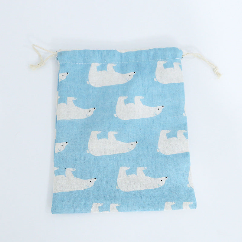 Cotton Linen Drawstring Storage Bag for Students