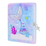 homicozy Mermaid Diary with LockGift for 6 7 8 Year Old GirlFuzzy Seceret Journal for Kids with 160 PagesFluffy Notebook for Writing and DrawingCute Stationery Back to School Gift