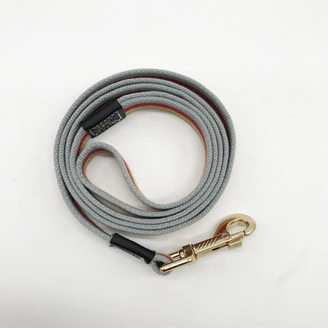 Striped Dog Leash with Safety Rope and Traction Line