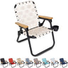 GoSports Outdoors WOVN Beach Backpack Chair - Premium Folding Camping Chair - 9 Styles Available - Natural